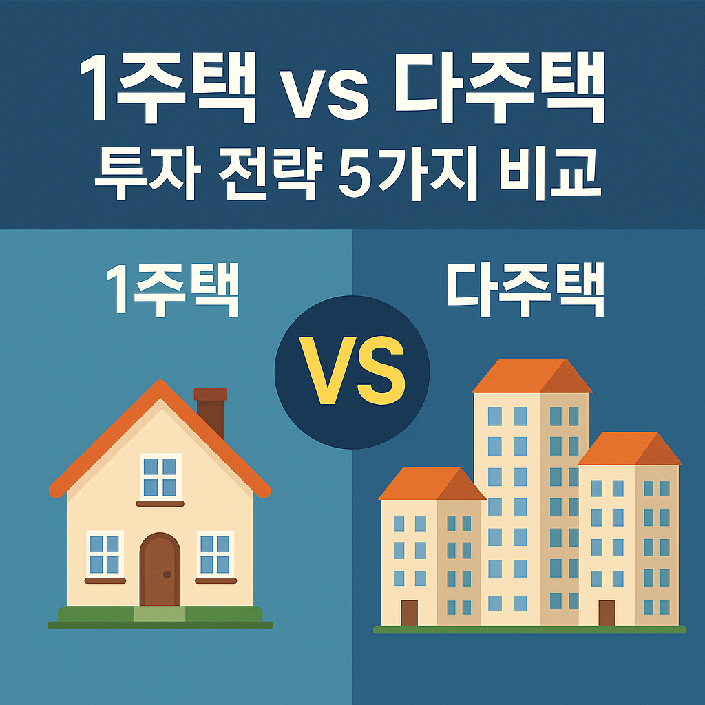 Illustration of 1주택 vs 다주택: 투자 전략 5가지 비교!