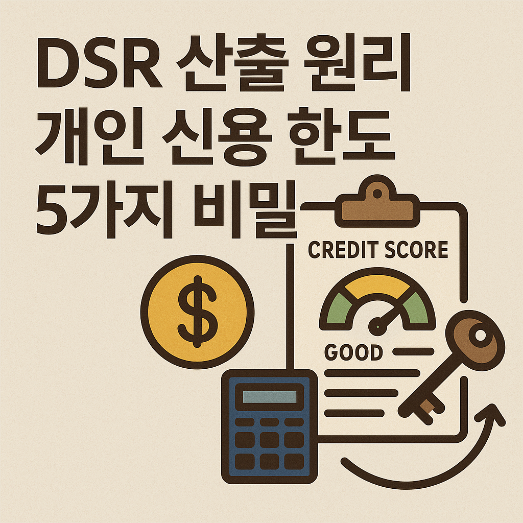 Illustration of DSR 산출 원리: 개인 신용 한도 5가지 비밀