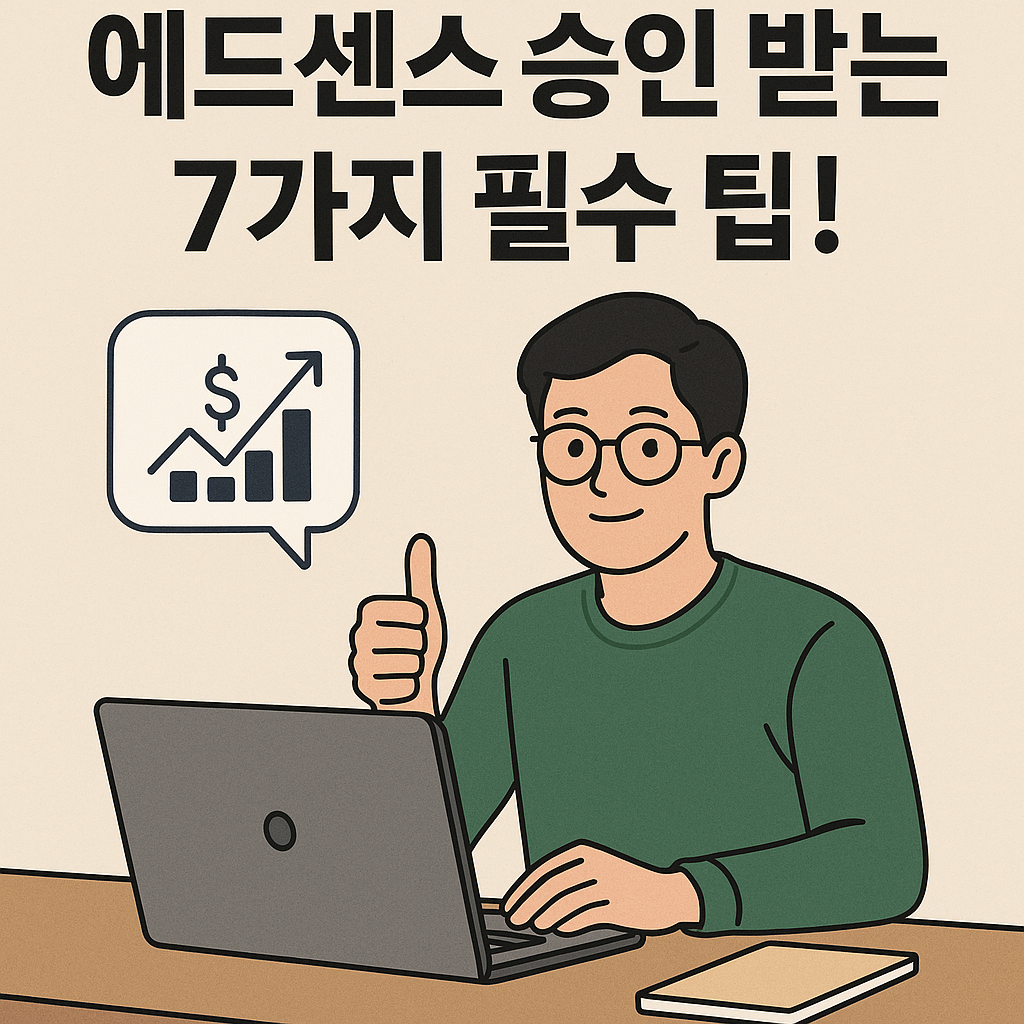 Illustration of 에드센스 승인 받는 7가지 필수 팁!