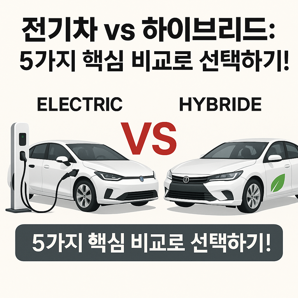 Illustration of 전기차 vs 하이브리드: 5가지 핵심 비교로 선택하기!