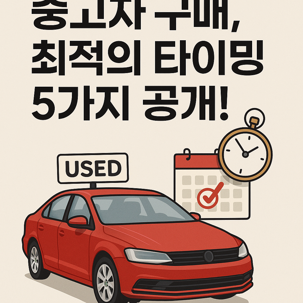 Illustration of 중고차 구매, 최적의 타이밍 5가지 공개!