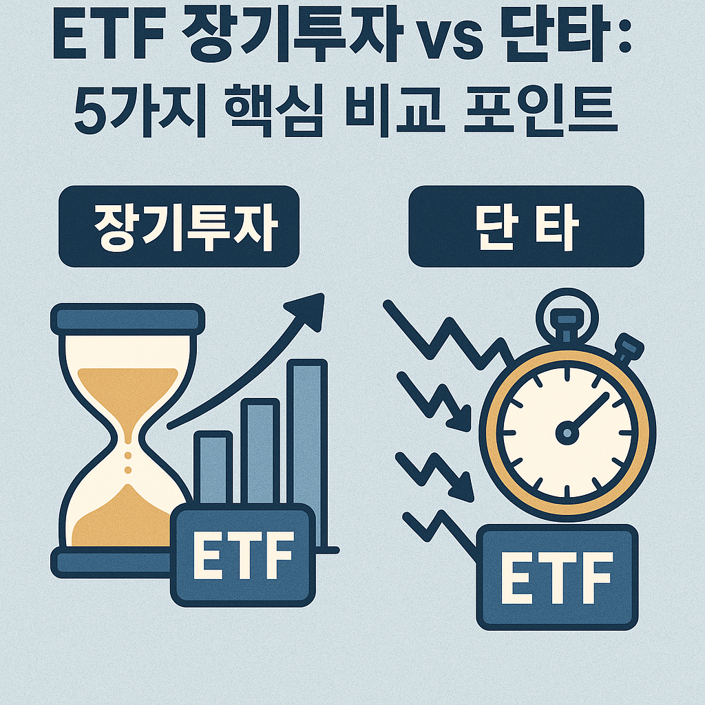 Illustration of ETF 장기투자 vs 단타: 5가지 핵심 비교 포인트