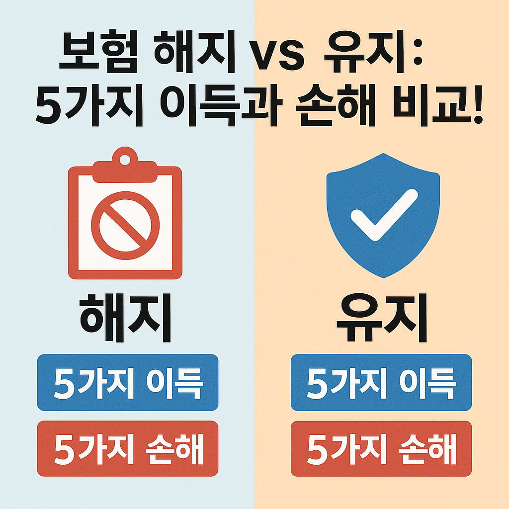 Illustration of 보험 해지 vs 유지: 5가지 이득과 손해 비교!