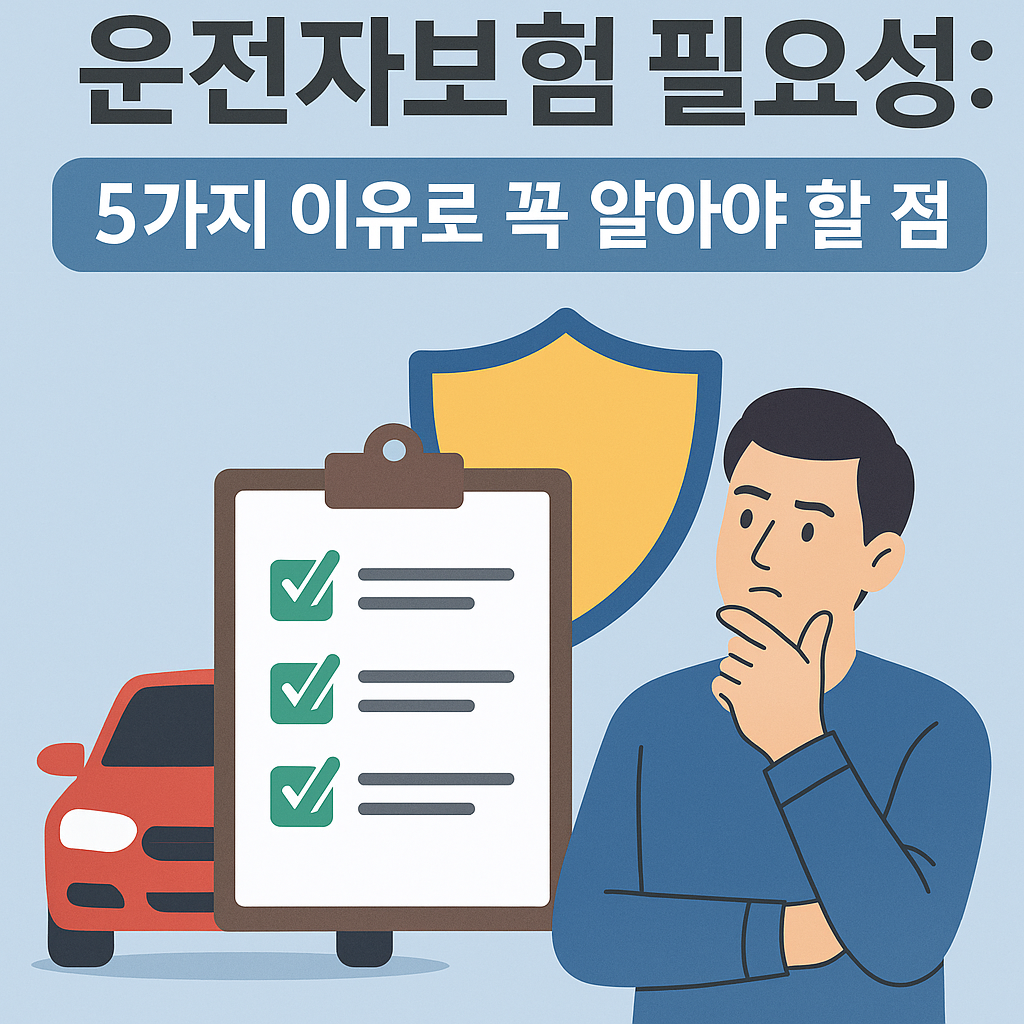 Illustration of 운전자보험 필요성: 5가지 이유로 꼭 알아야 할 점!