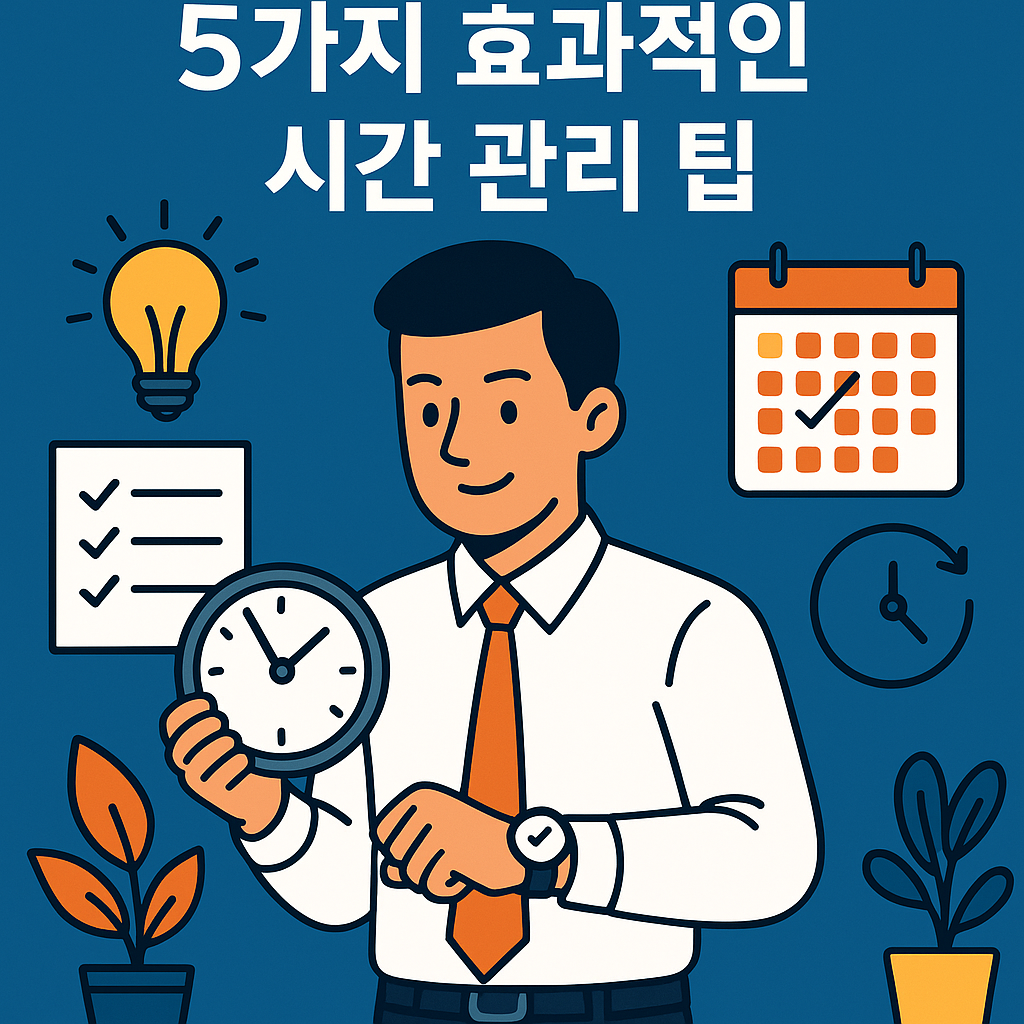 Illustration of 직장인을 위한 5가지 효과적인 시간 관리 팁