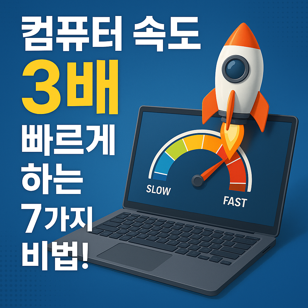 Illustration of 컴퓨터 속도 3배 빠르게 하는 7가지 비법!