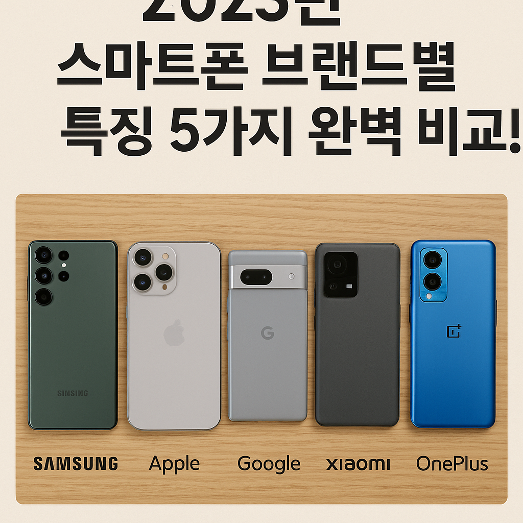Illustration of 2023년 스마트폰 브랜드별 특징 5가지 완벽 비교!