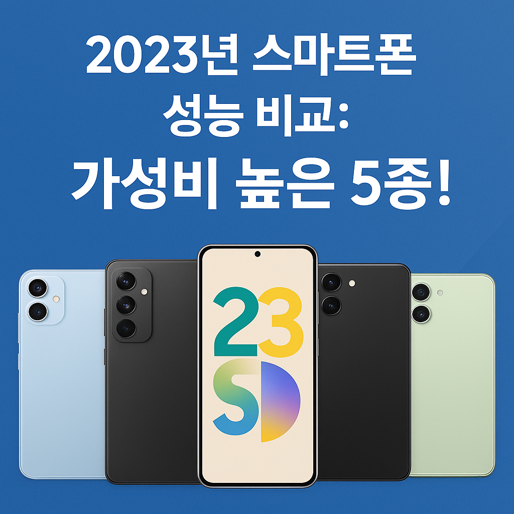 Illustration of 2023년 스마트폰 성능 비교: 가성비 높은 5종!