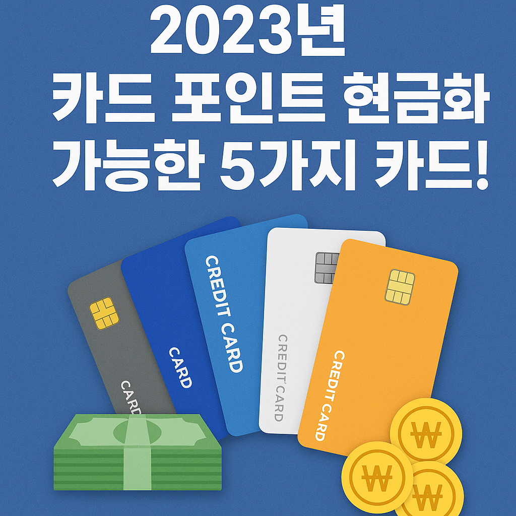 Illustration of 2023년 카드 포인트 현금화 가능한 5가지 카드!
