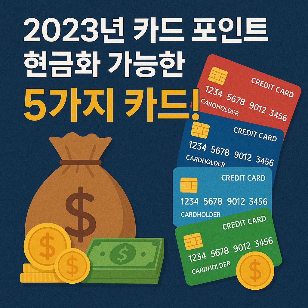 2023년 카드 포인트 현금화 가능한 5가지 카드!