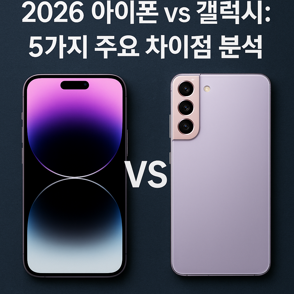 Illustration of 2026 아이폰 vs 갤럭시: 5가지 주요 차이점 분석!