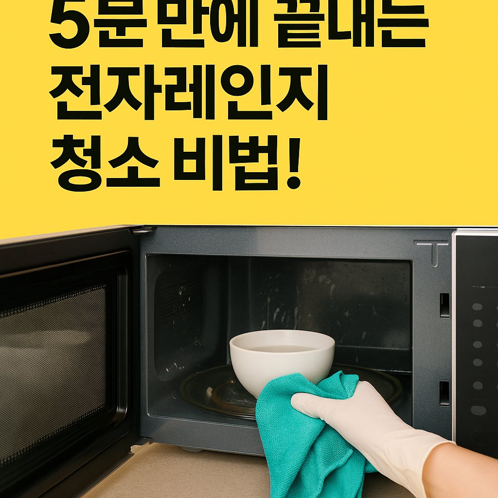 Illustration of 5분 만에 끝내는 전자레인지 청소 비법!