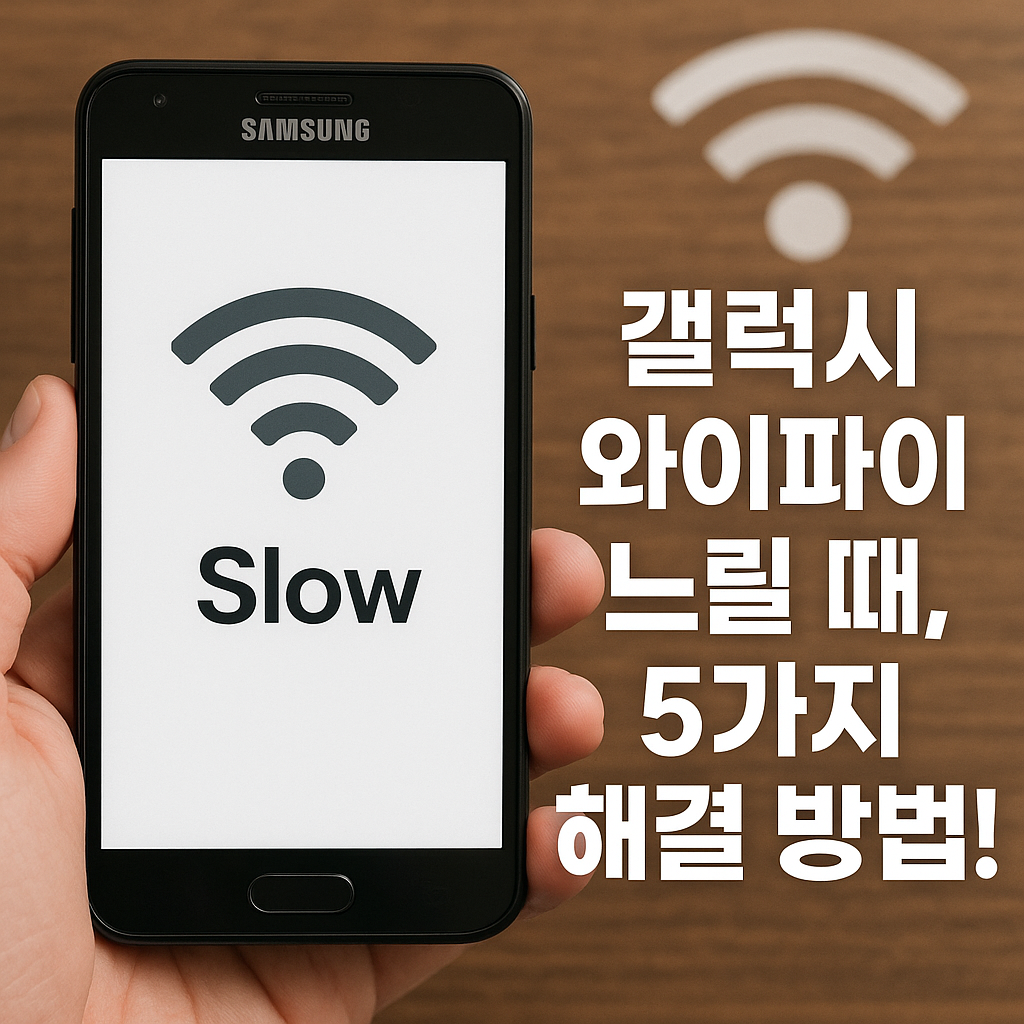 Illustration of 갤럭시 와이파이 느릴 때, 5가지 해결 방법!
