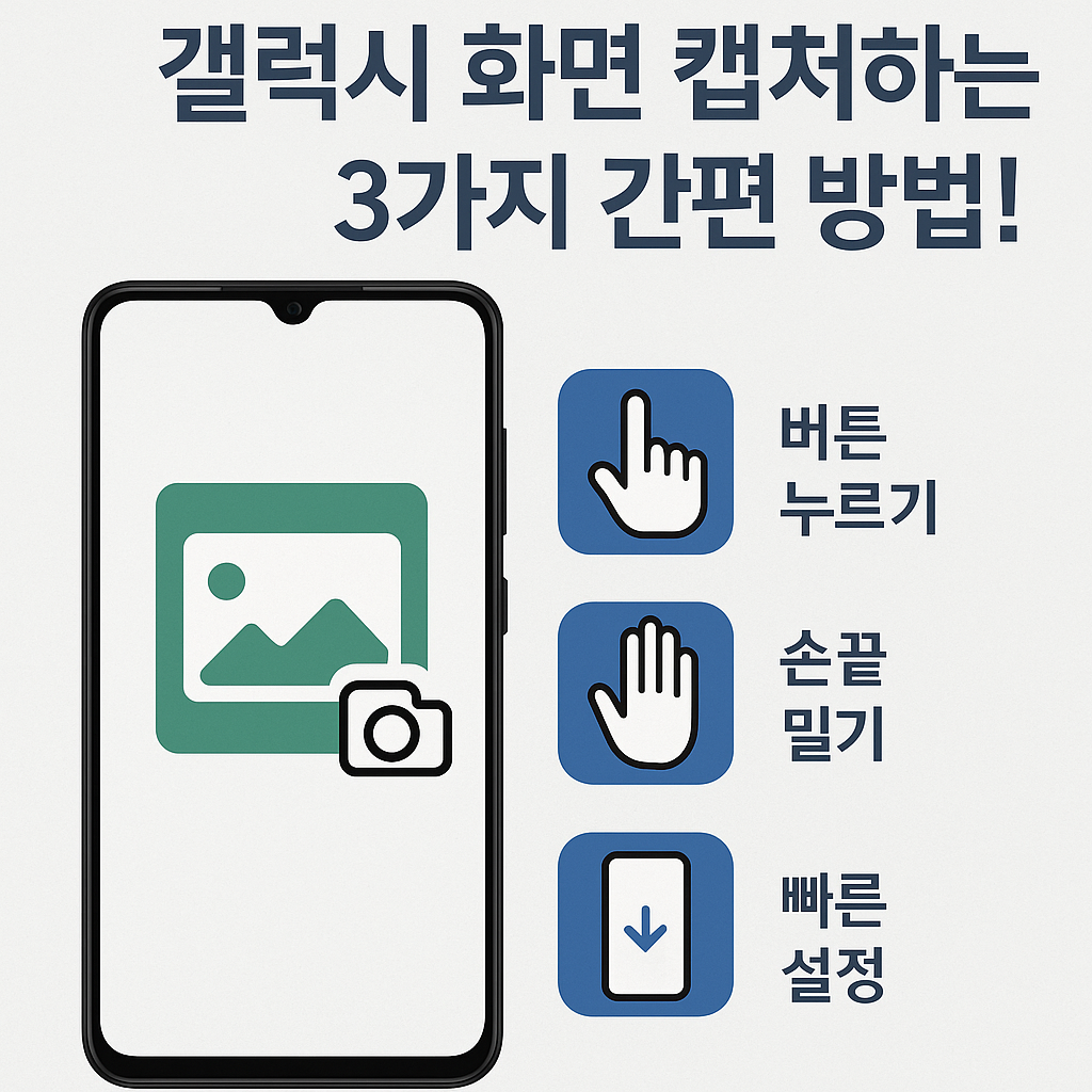 Illustration of 갤럭시 화면 캡쳐하는 3가지 간편 방법!