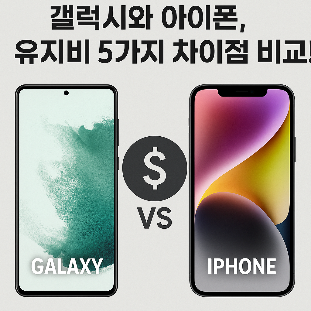 Illustration of 갤럭시와 아이폰, 유지비 5가지 차이점 비교!