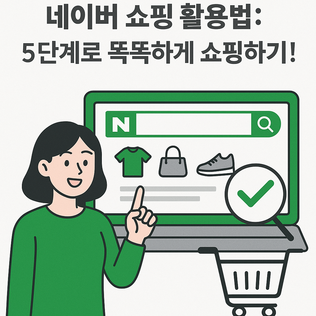 Illustration of 네이버 쇼핑 활용법: 5단계로 똑똑하게 쇼핑하기!