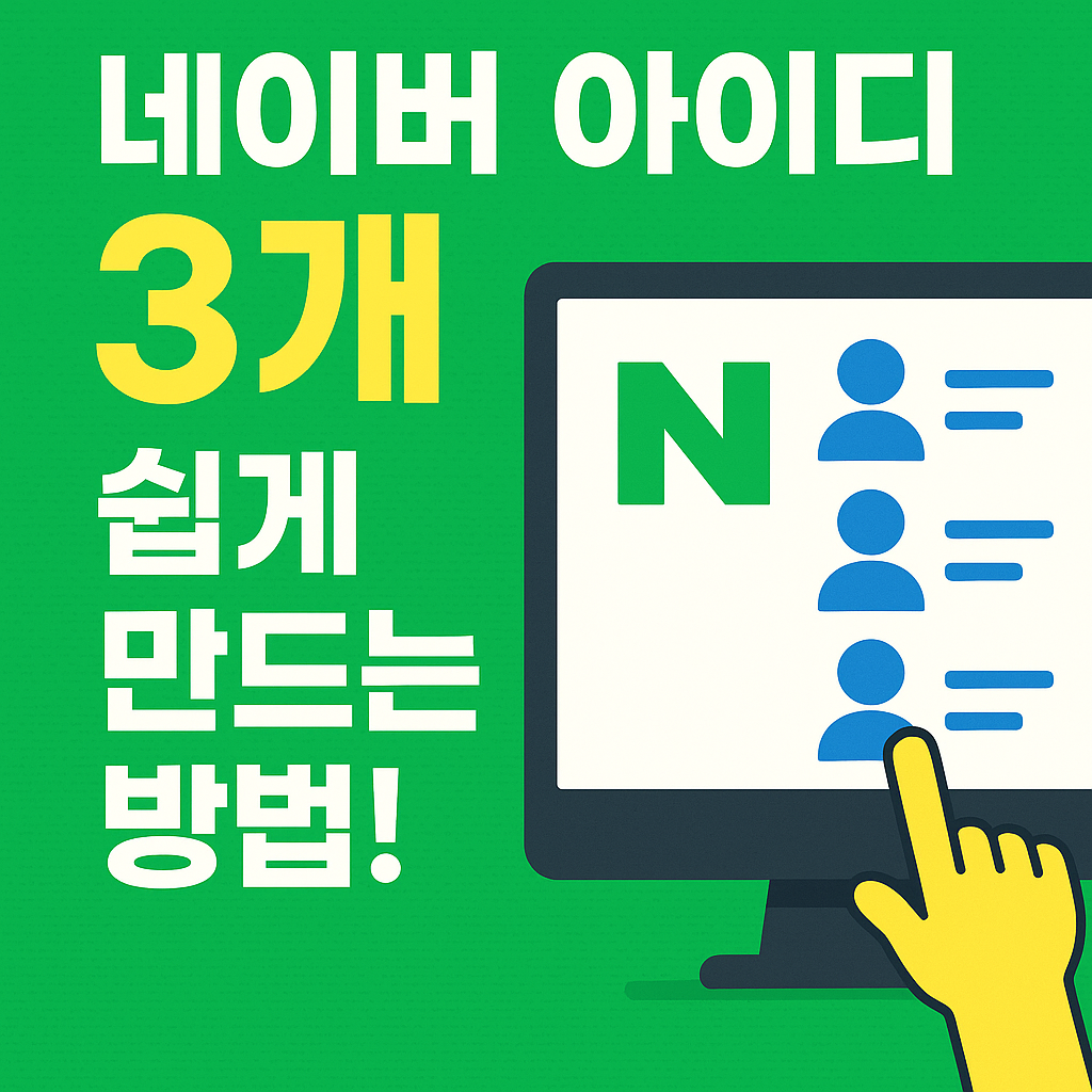 Illustration of 네이버 아이디 3개 쉽게 만드는 방법!