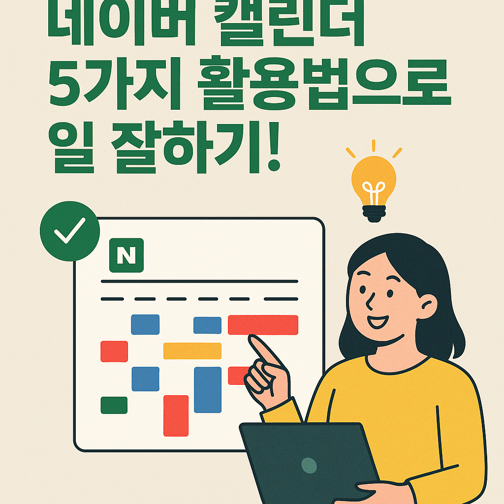 Illustration of 네이버 캘린더 5가지 활용법으로 일 잘하기!