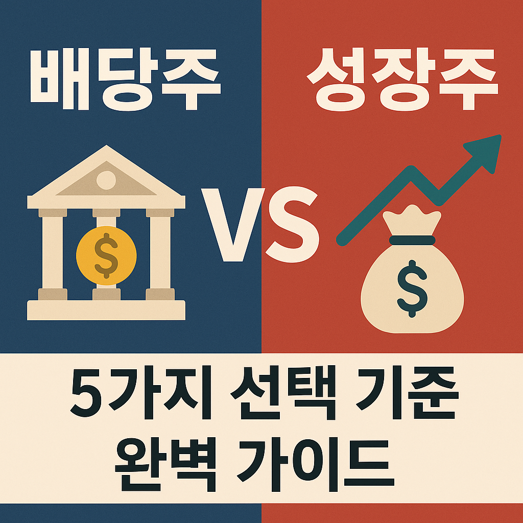 Illustration of 배당주 vs 성장주: 5가지 선택 기준 완벽 가이드