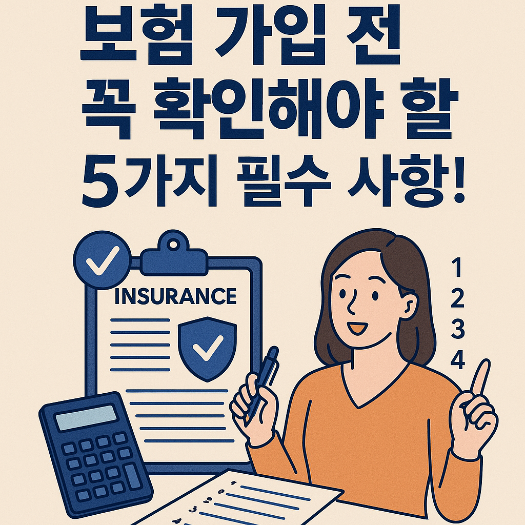 Illustration of 보험 가입 전 꼭 확인해야 할 5가지 필수 사항!