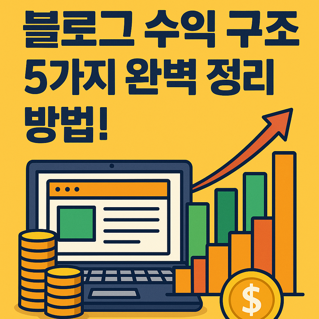 블로그 수익 구조 5가지 완벽 정리 방법!