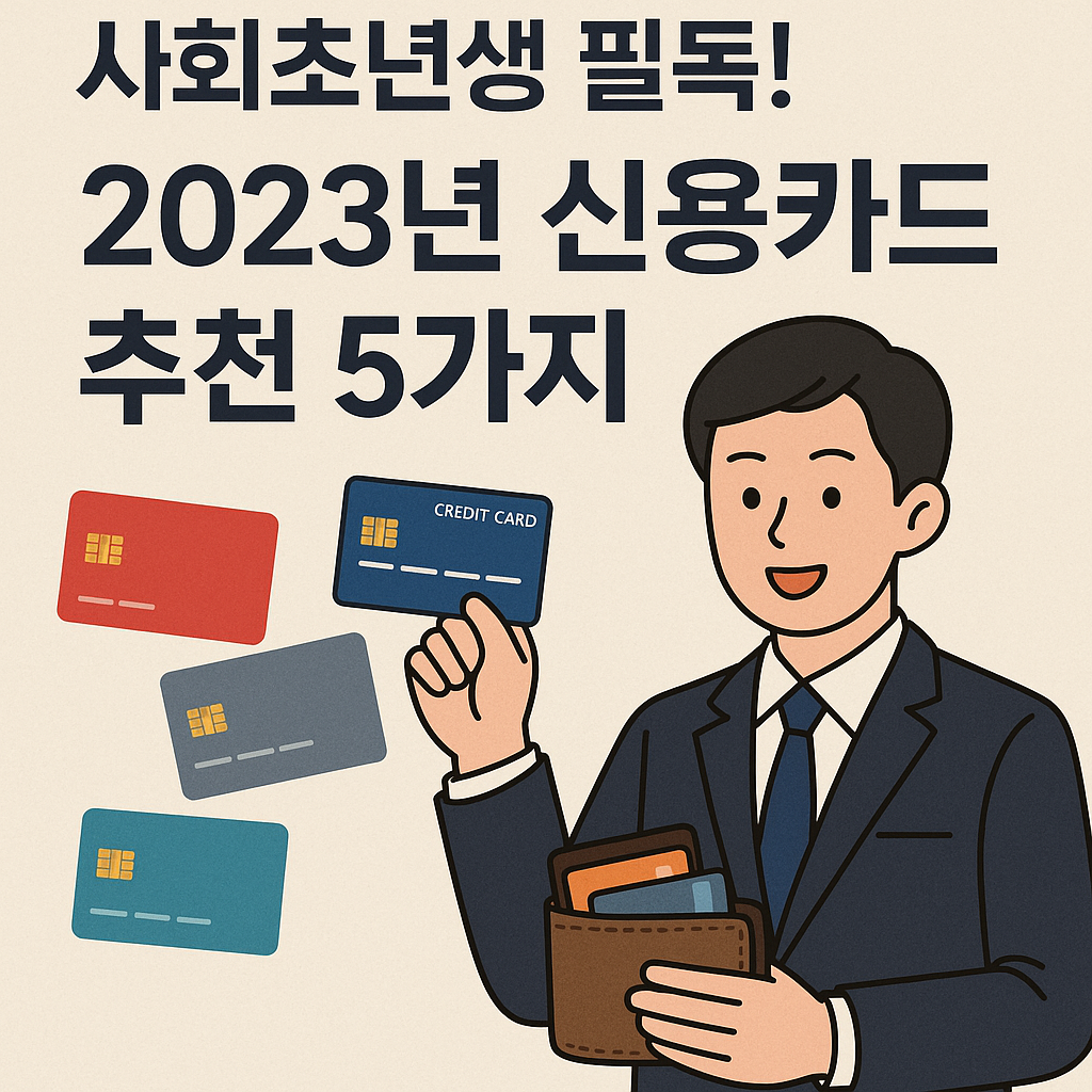 Illustration of 사회초년생 필독! 2023년 신용카드 추천 5가지