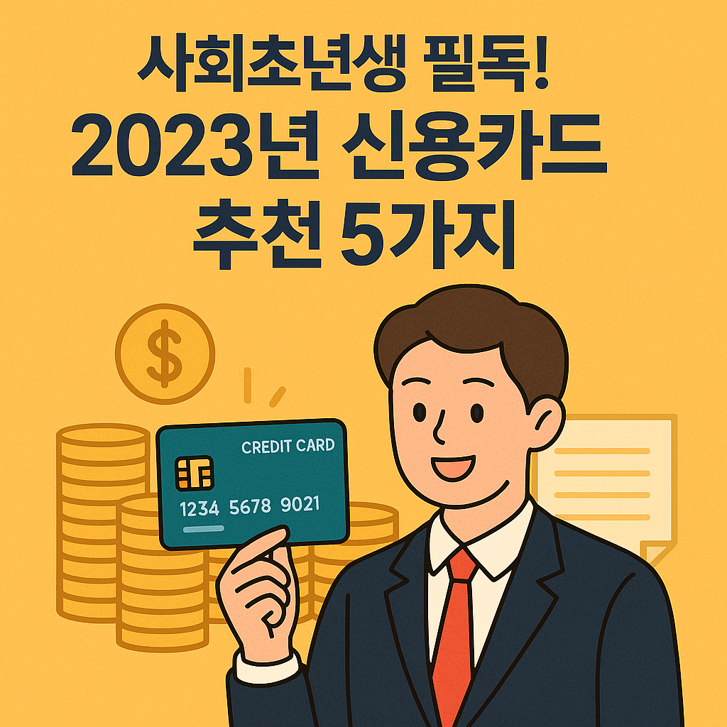 신용카드 추천: 사회초년생의 자산 관리 최적화를 위한 5대 상품 분석