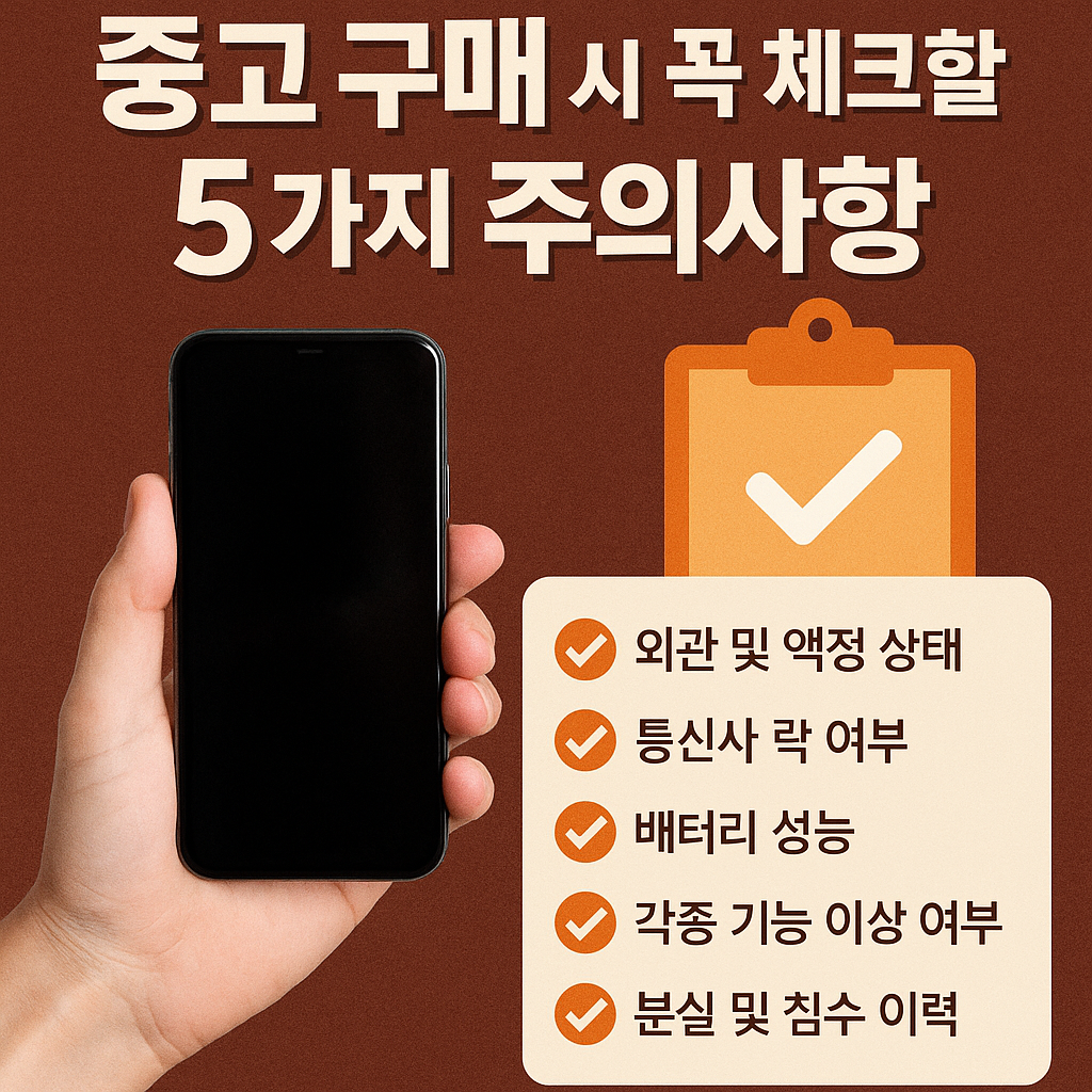 Illustration of 스마트폰 중고 구매 시 꼭 체크할 5가지 주의사항