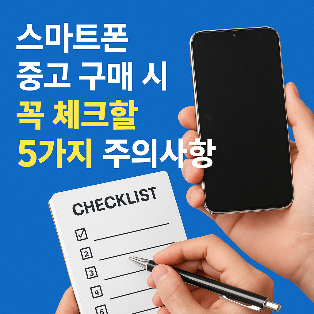Illustration of 스마트폰 중고 구매 시 꼭 체크할 5가지 주의사항