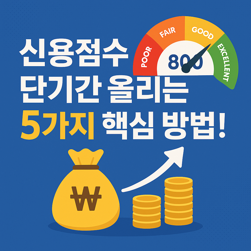 신용점수 단기간 올리는 5가지 핵심 방법!