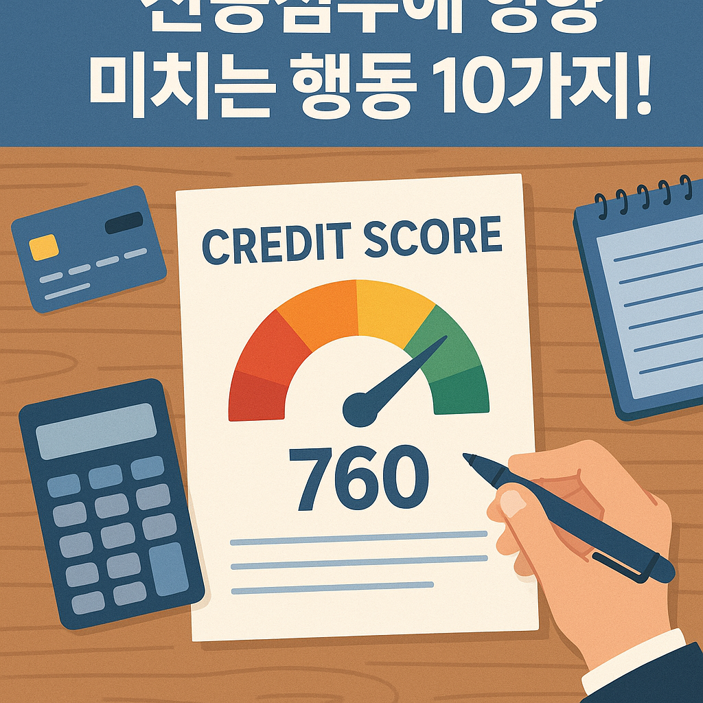 Illustration of 신용점수에 영향 미치는 행동 10가지!