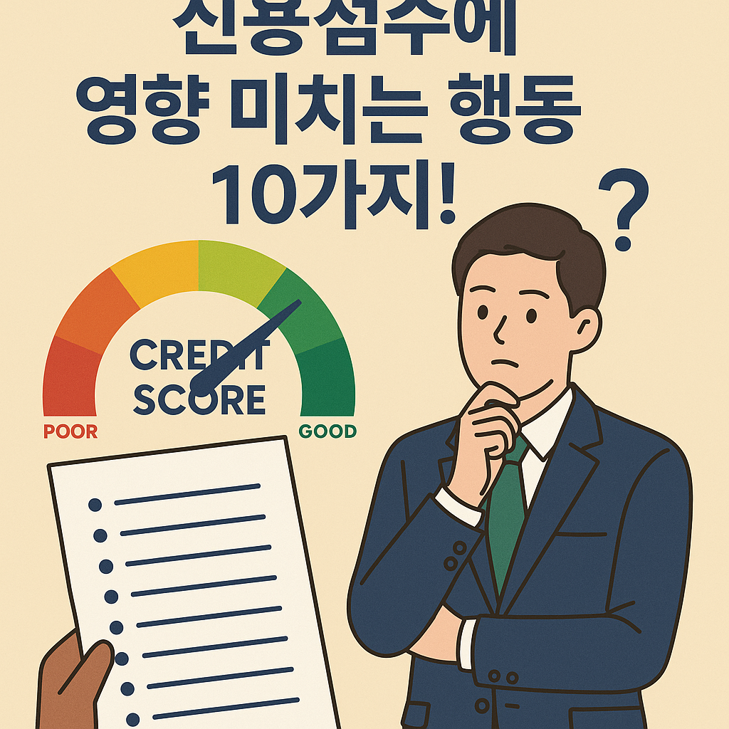 신용점수에 영향 미치는 행동 10가지!