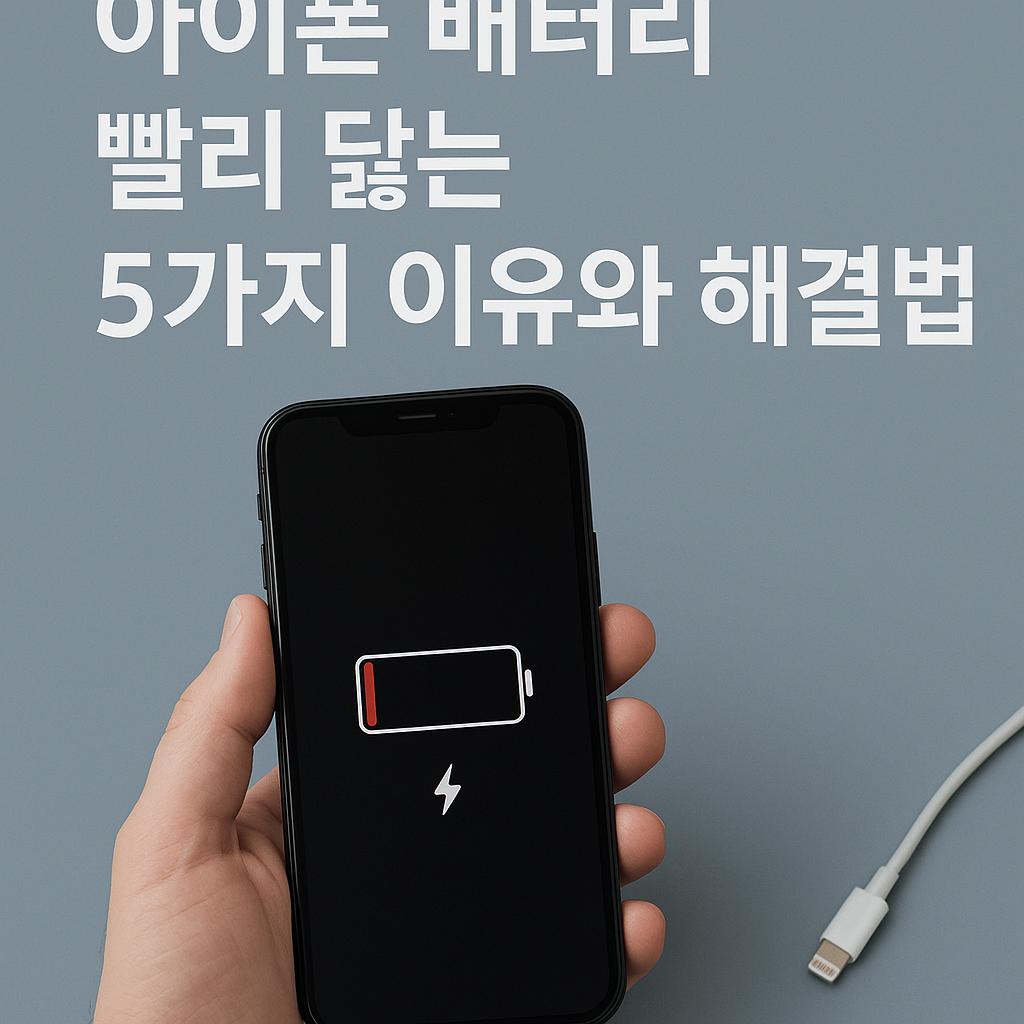 Illustration of 아이폰 배터리 빨리 닳는 5가지 이유와 해결법
