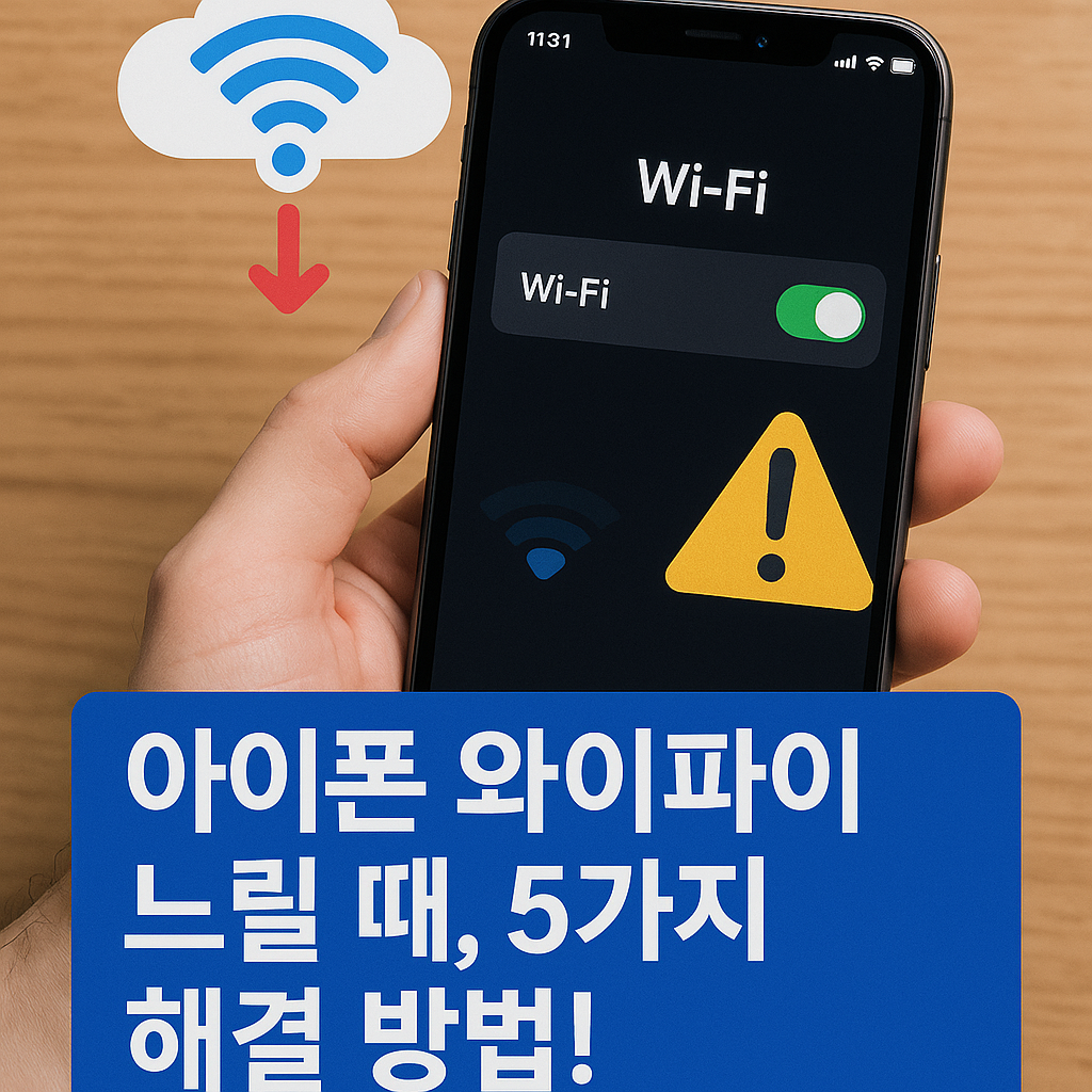 Illustration of 아이폰 와이파이 느릴 때, 5가지 해결 방법!