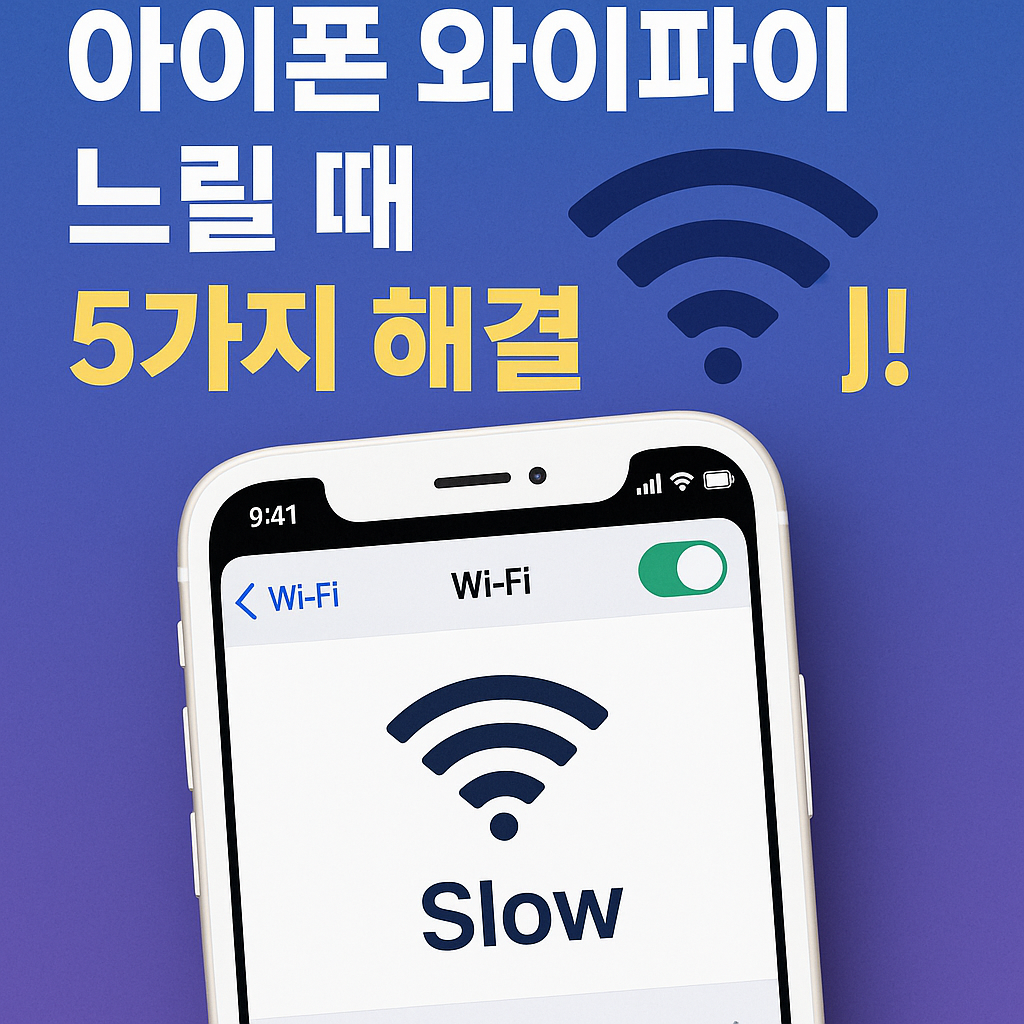 Illustration of 아이폰 와이파이 느릴 때, 5가지 해결 방법!