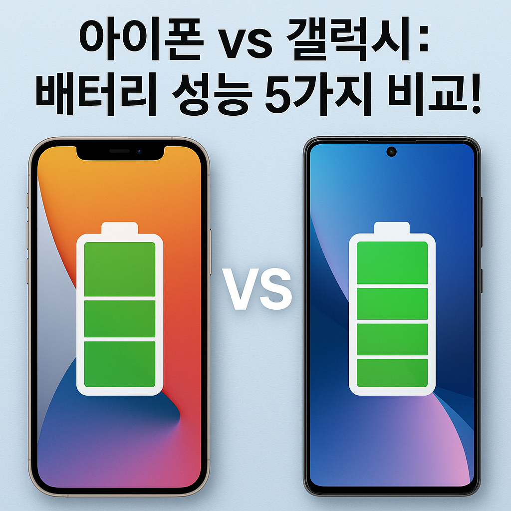Illustration of 아이폰 vs 갤럭시: 배터리 성능 5가지 비교!