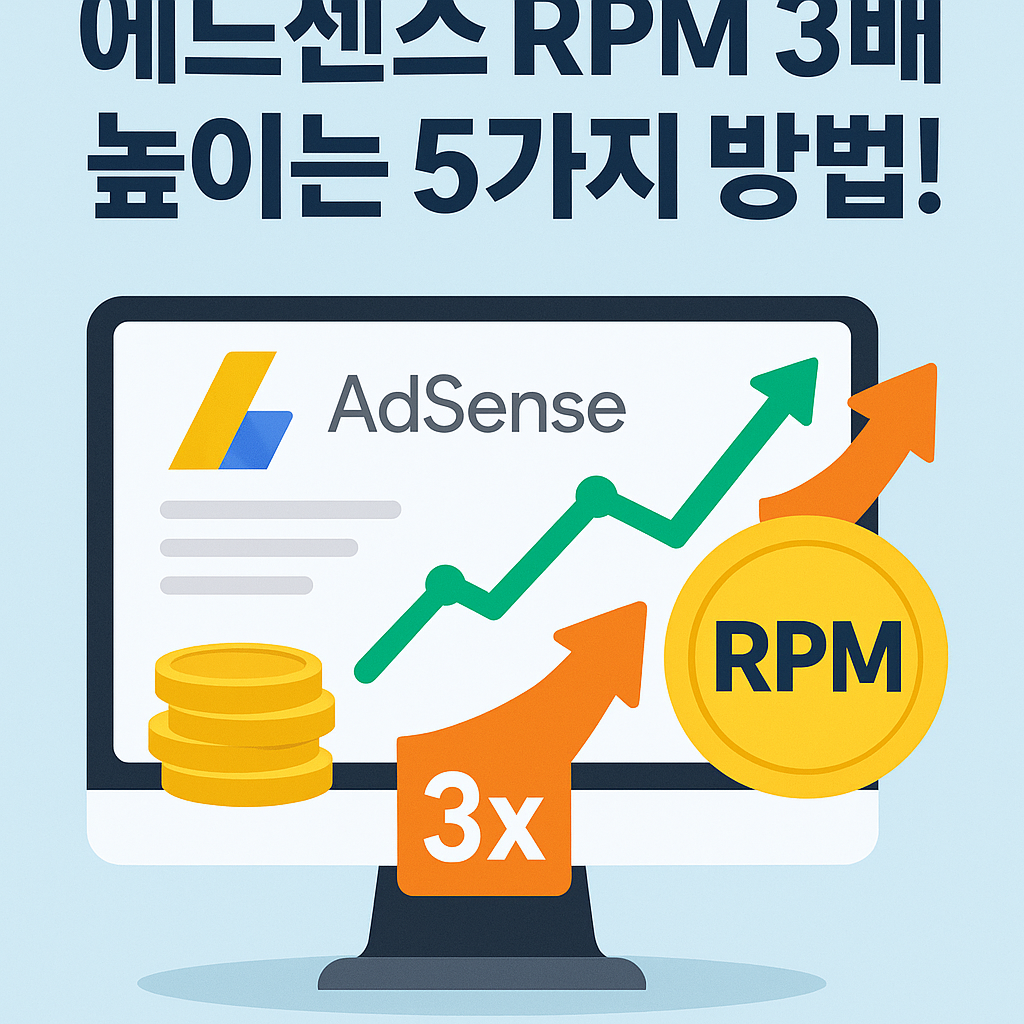 Illustration of 에드센스 RPM 3배 높이는 5가지 방법!