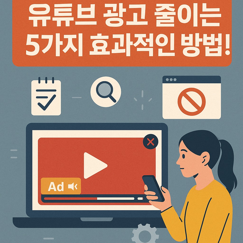 Illustration of 유튜브 광고 줄이는 5가지 효과적인 방법!
