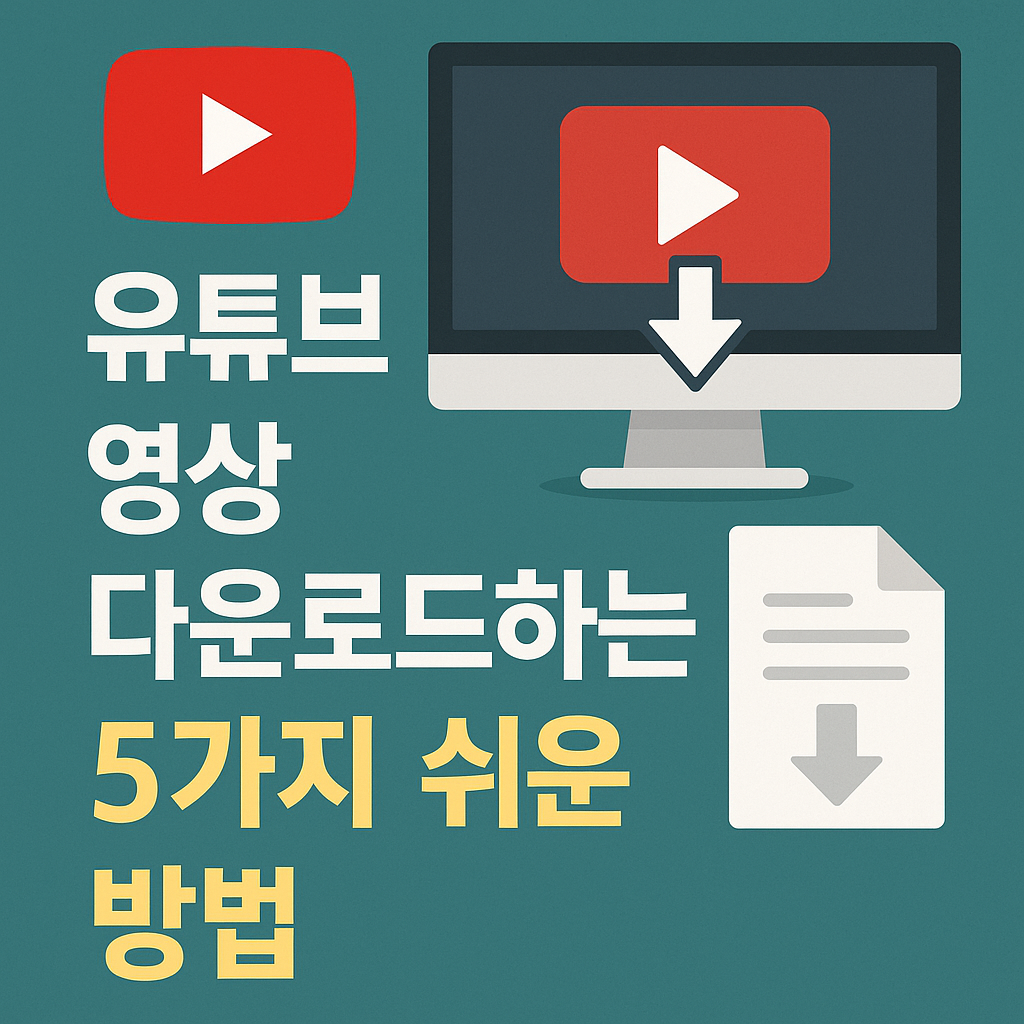 Illustration of 유튜브 영상 다운로드하는 5가지 쉬운 방법!