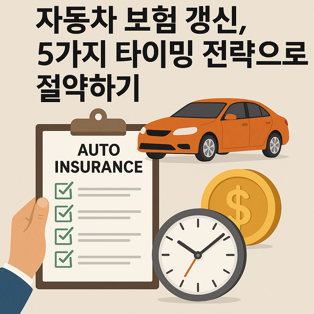 Illustration of 자동차 보험 갱신, 5가지 타이밍 전략으로 절약하기
