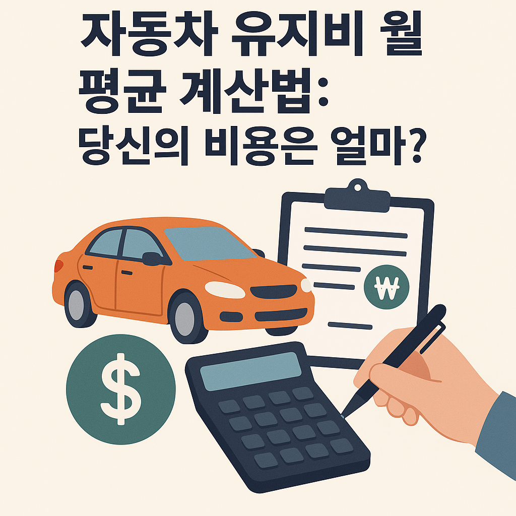 Illustration of 자동차 유지비 월 평균 계산법: 당신의 비용은 얼마?