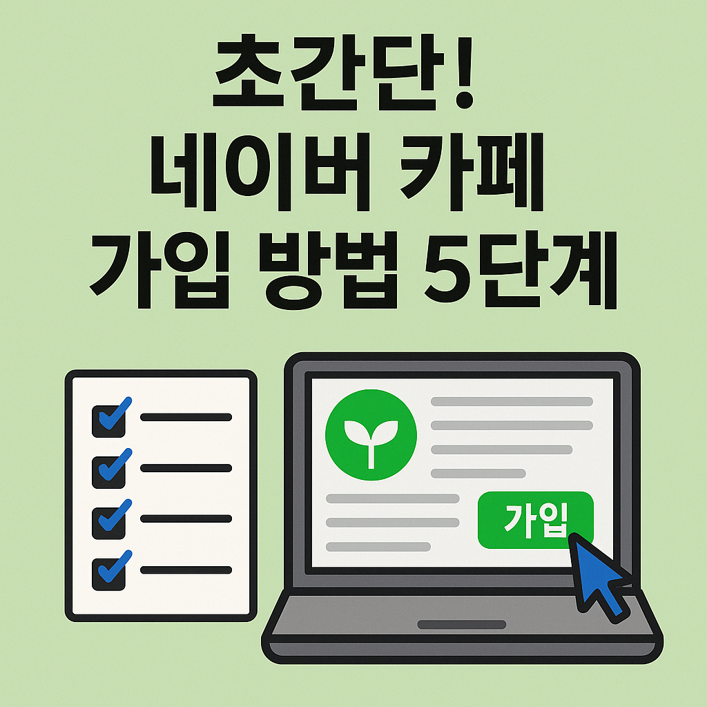 Illustration of 초간단! 네이버 카페 가입 방법 5단계