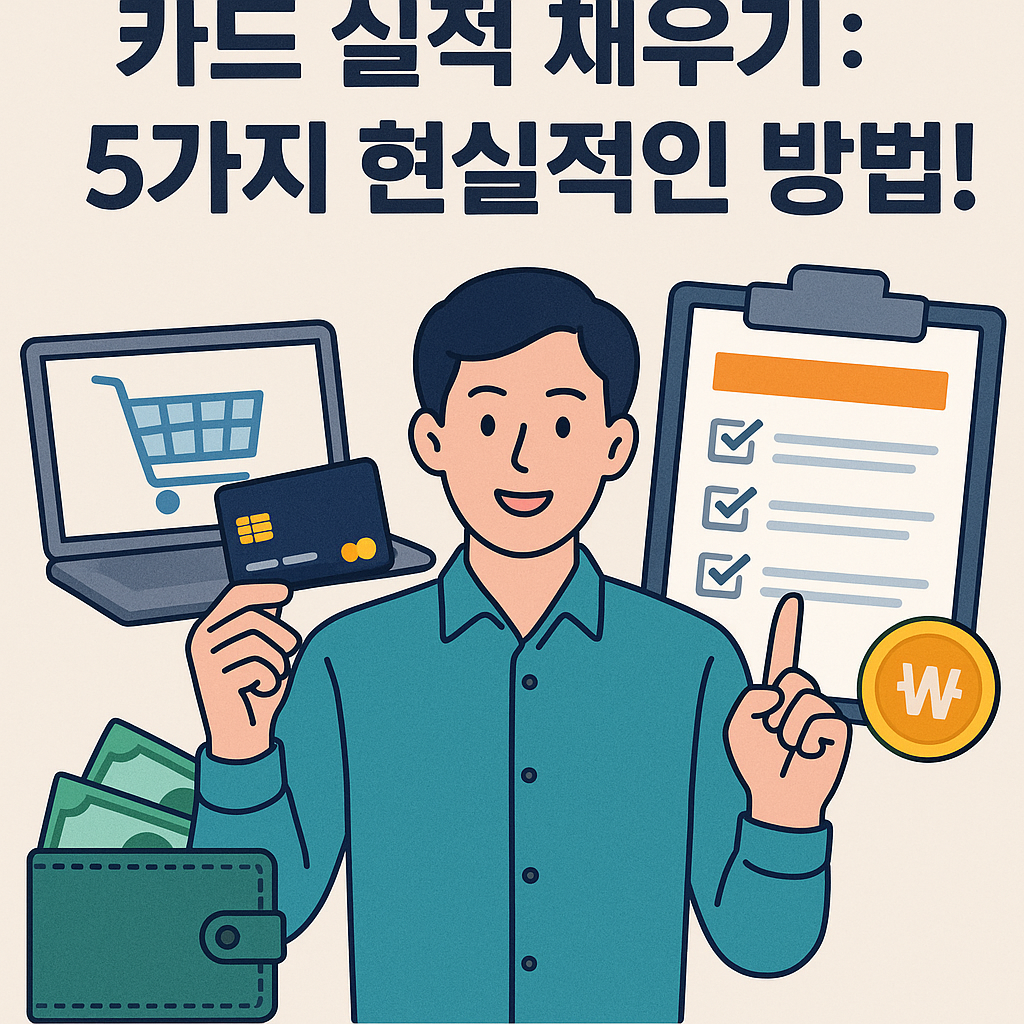 Illustration of 카드 실적 채우기: 5가지 현실적인 방법!