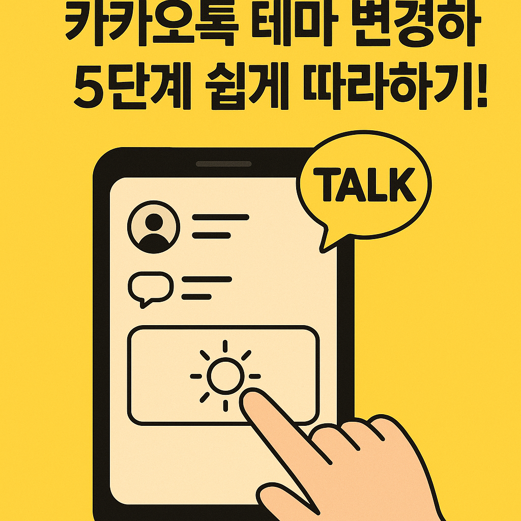 Illustration of 카카오톡 테마 변경하는 5단계 쉽게 따라하기!