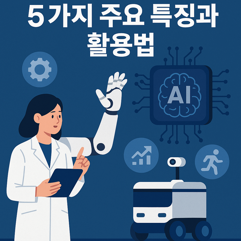 Illustration of 피지컬 AI 기술의 5가지 주요 특징과 활용법