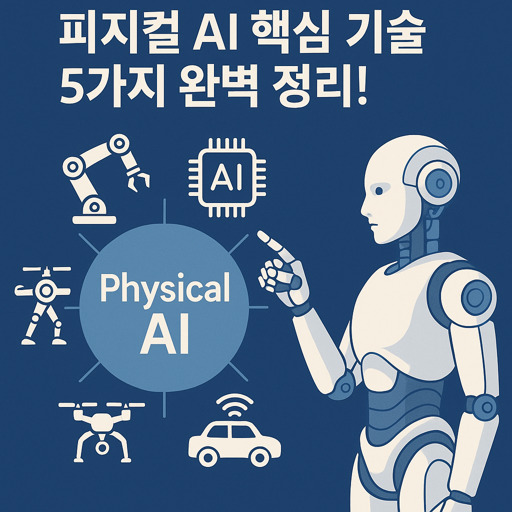 Illustration of 피지컬 AI 핵심 기술 5가지 완벽 정리!