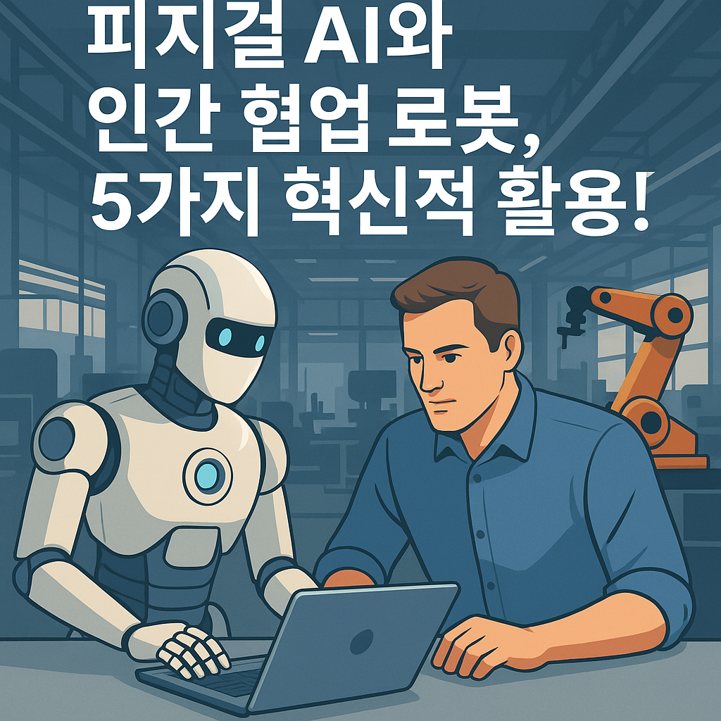Illustration of 피지컬 AI와 인간 협업 로봇, 5가지 혁신적 활용법!