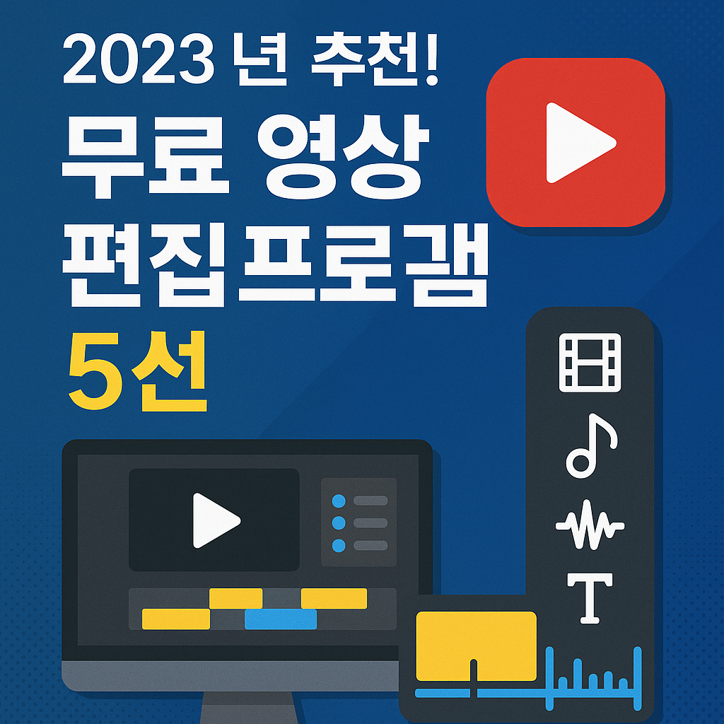 2023년 추천! 무료 영상 편집 프로그램 5선