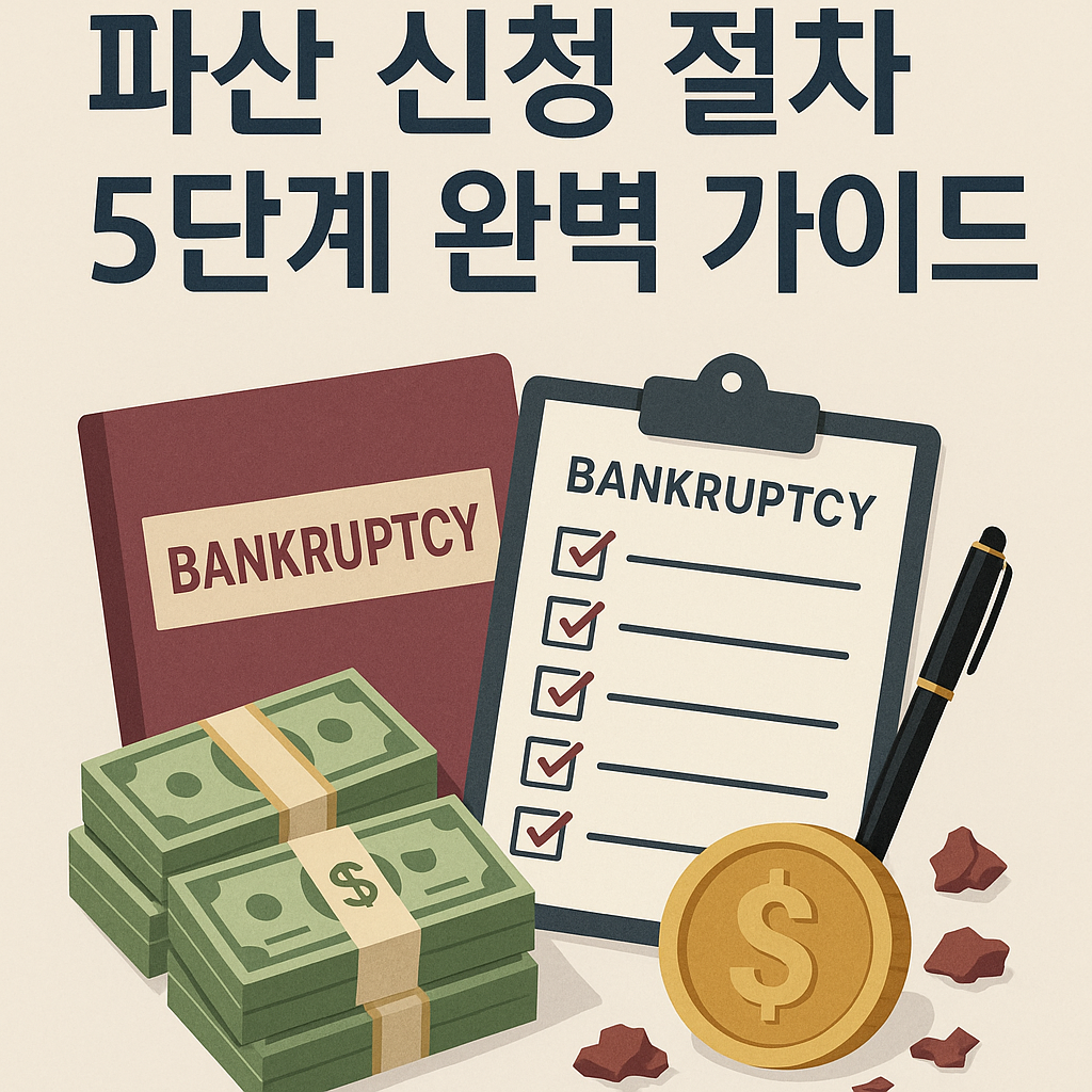 Illustration of 2023년 파산 신청 절차 5단계 완벽 가이드!