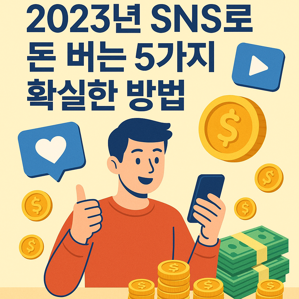 Illustration of 2023년 SNS로 돈 버는 5가지 확실한 방법!